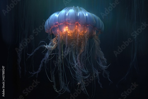 deep-sea jellyfish floating in the abyss © Alfazet Chronicles