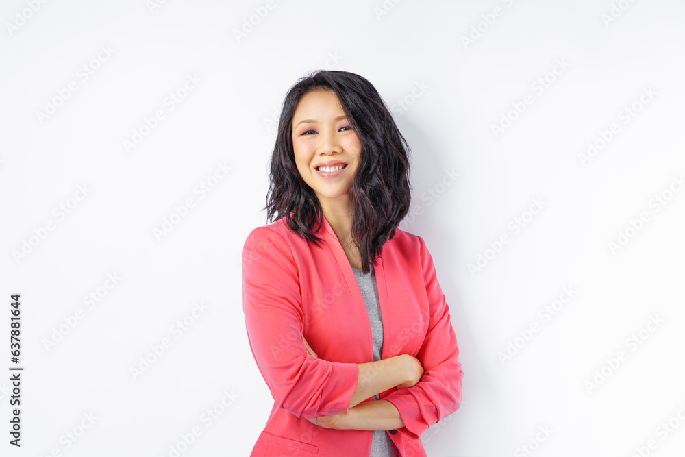 business woman lean on wall with copyspace at right side business woman lean on wall with copyspace at right side