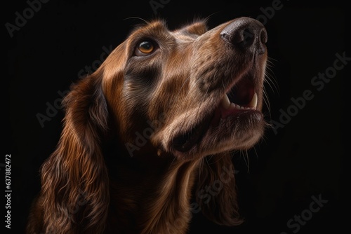 dogs drooling snout, treat at edge of frame