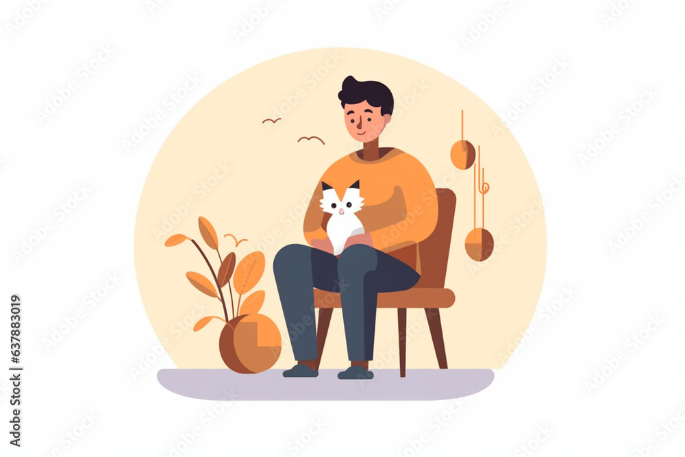 cartoon stail a dog sitting on a lap 
