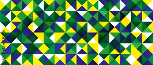 Brazil flag concept. Abstract geometric background. Vector illustration.