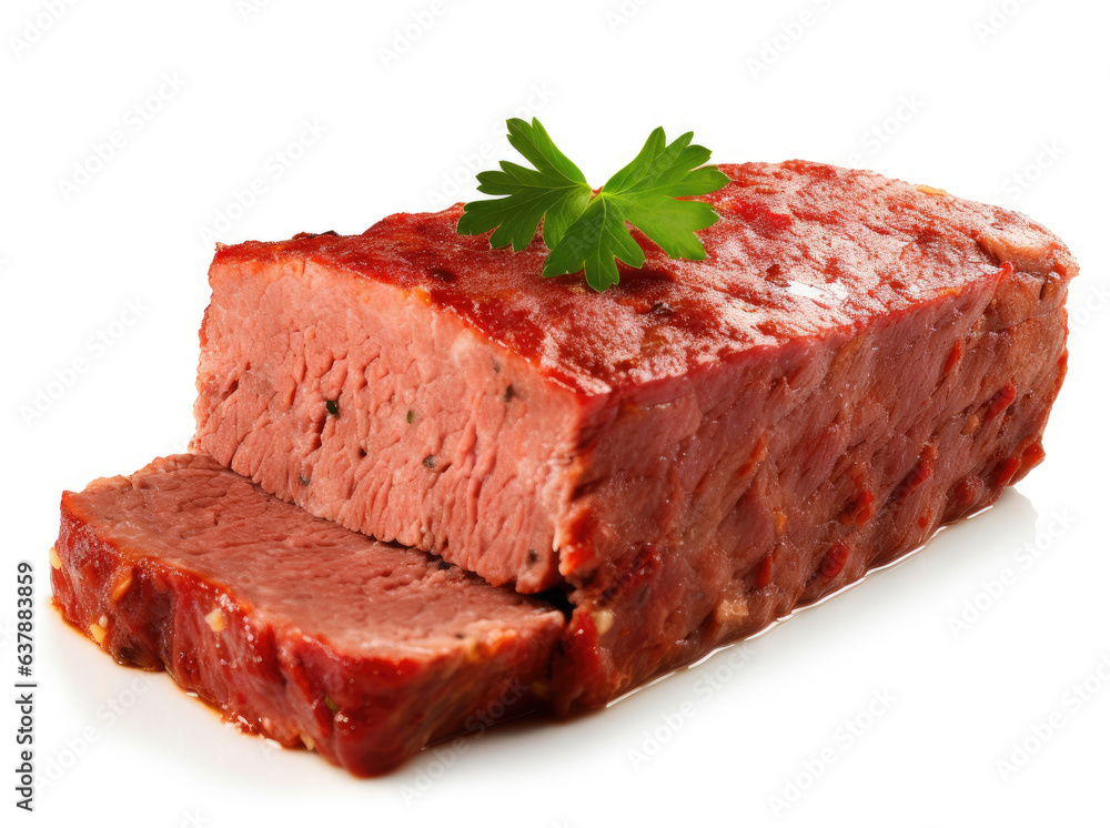 Meatloaf isolated on white background Meatloaf isolated on white background
