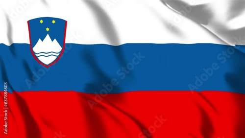 スロベニアの国旗がはためいています。30秒でループします。