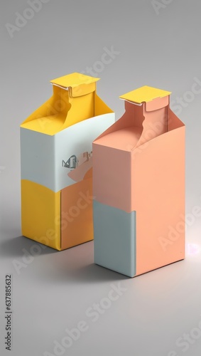 Juicebox Design Orange, White, Pink & Baby Blue Multi Color, Modern Minimalistic, Isolated Background