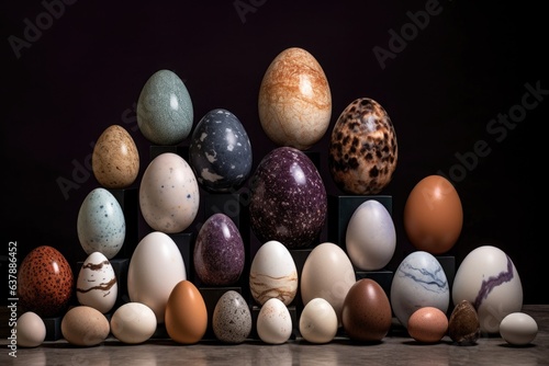 collection of various egg sizes from small to large