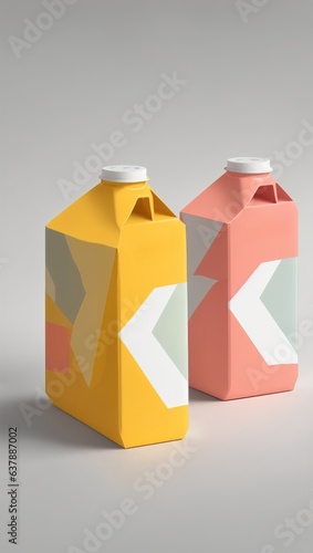 Minimalistic Juicebox Design with White Cap Pink Orange Color Isolated Simple Background