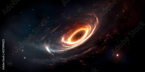 Black hole in galaxy digital art scientists background