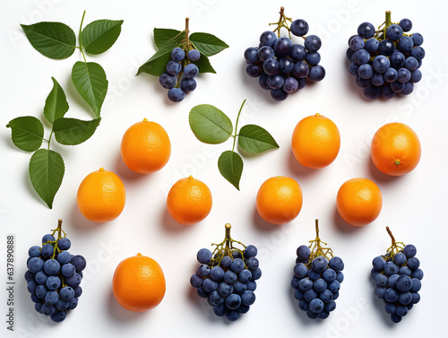collection of grapes and oranges