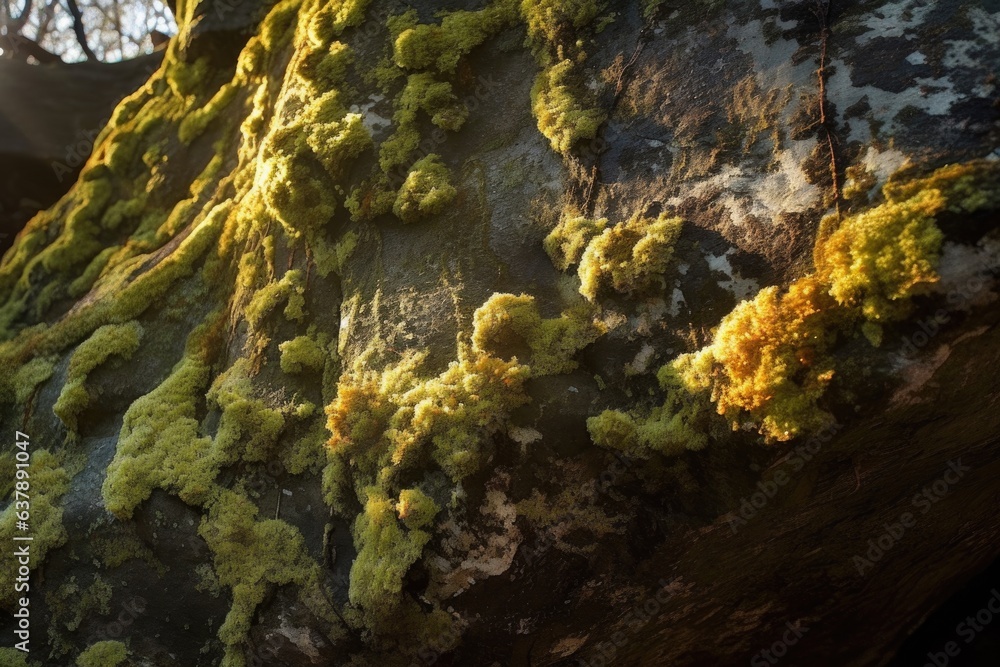 lichen patterns on rock with sunlight streaming lichen patterns on rock with sunlight streaming