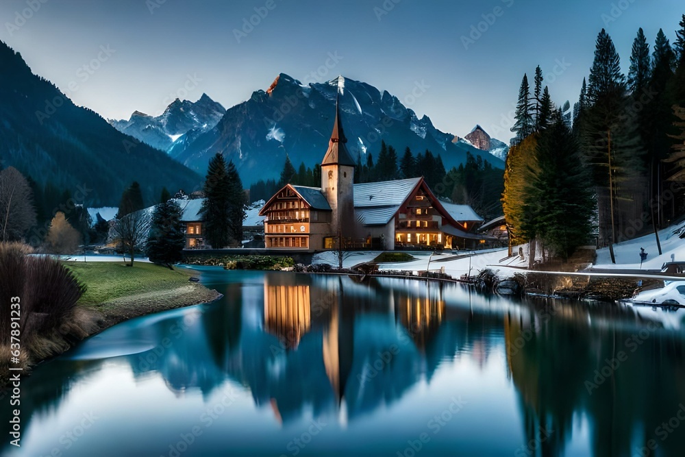Fototapeta premium lake bled country generated by AI tool