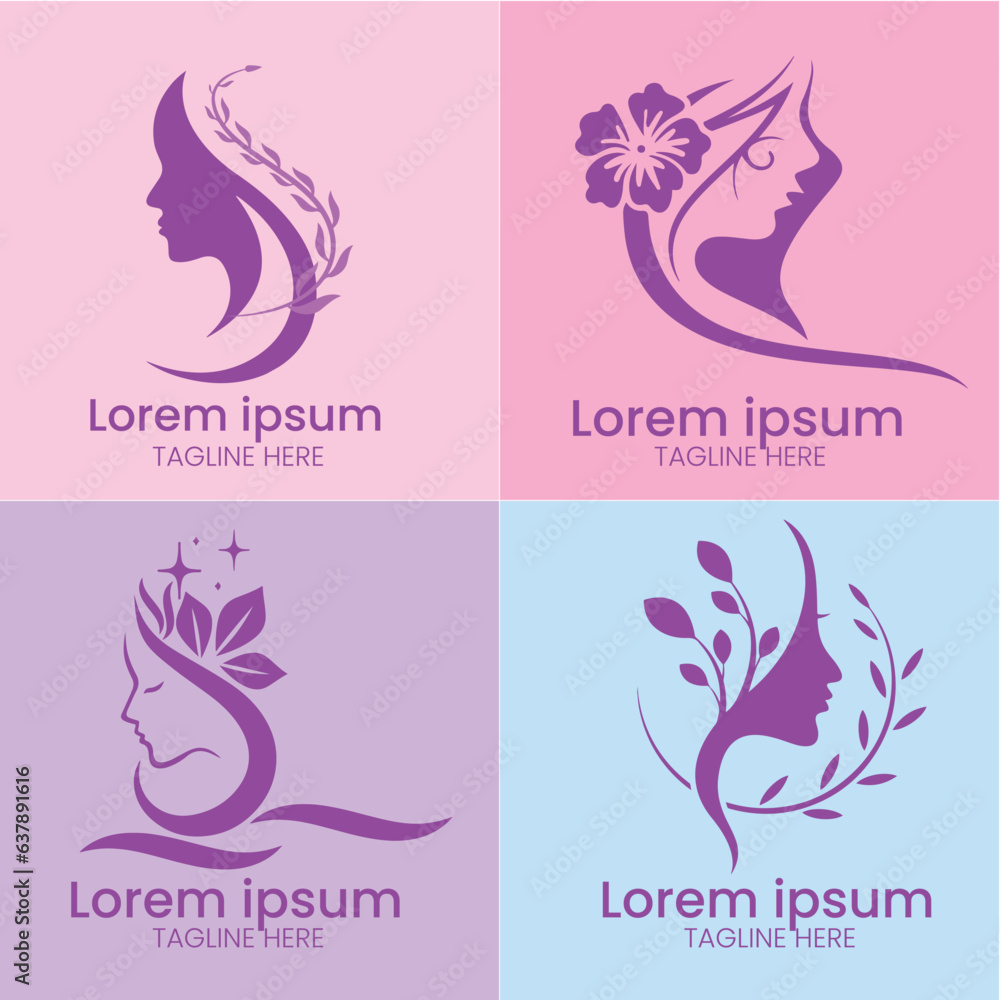 Fototapeta premium LOGO BEAUTY SKINCARE, LOGO SALON, LOGO COMPANY, LOGO BEAUTY FACE