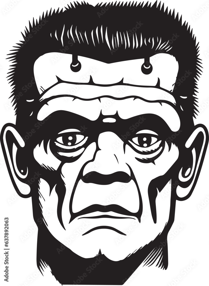 Monster frankenstein Halloween Vector Illustration, SVG	