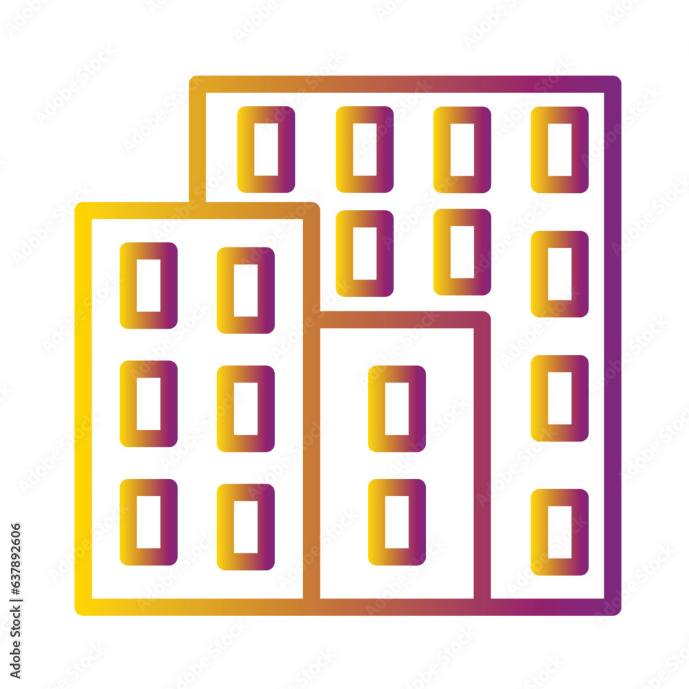 Building Construction Industry Gradient Icon Building Construction Industry Gradient Icon