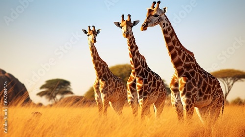 giraffes in the african savannah