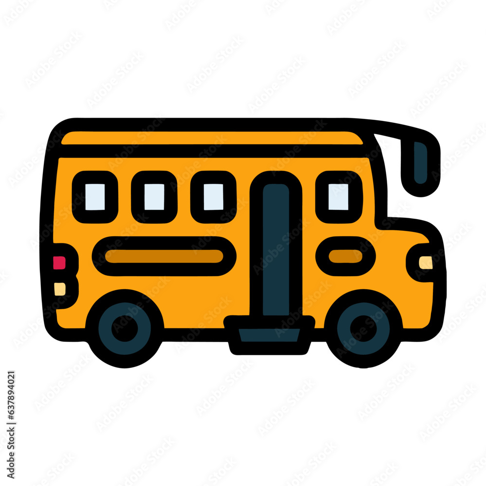 Illustration Vector Graphic of bus transport, school vehicle icon