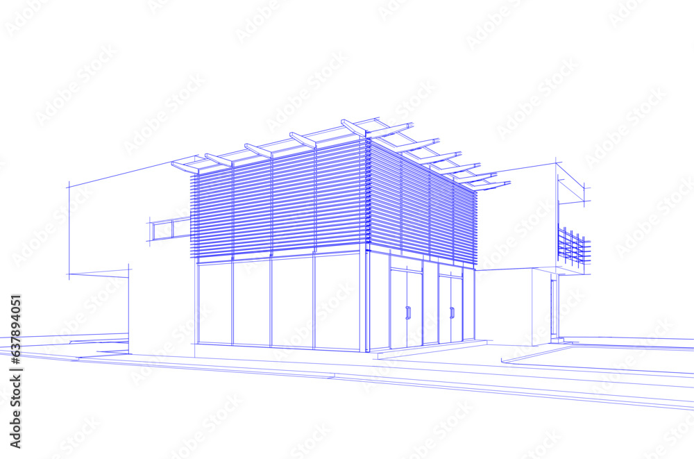 Modern house architectural drawing Modern house architectural drawing