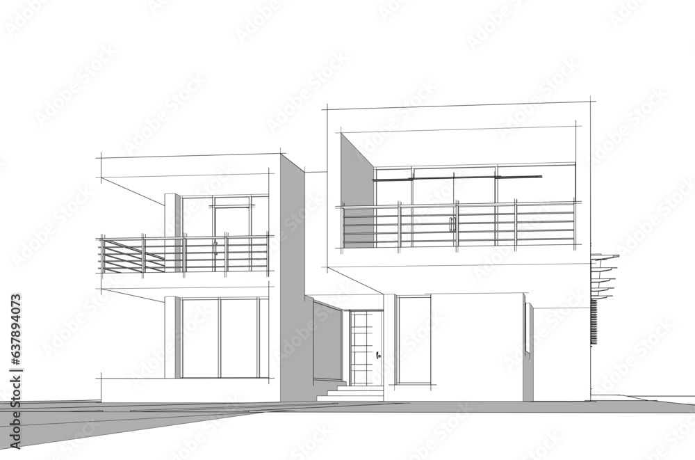 Modern house architectural drawing Modern house architectural drawing