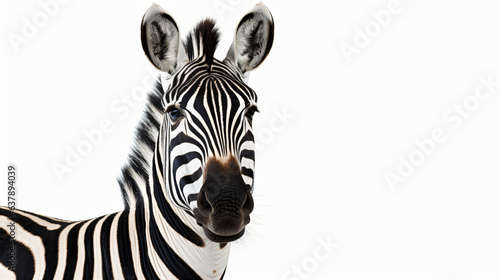 Zebra isolated on white background