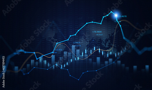 Stock market business and exchange financial growth graph,nvestment finance chart graph.