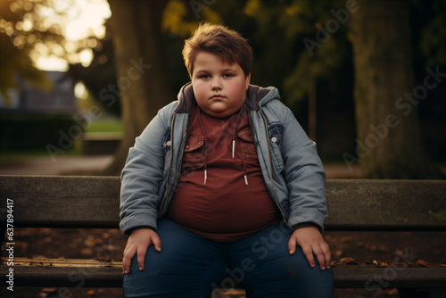 portrait of an overweight child. Generative AI