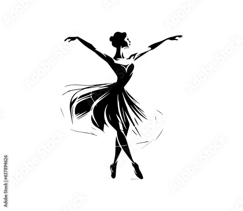 Beautiful ballerina flat vector set illustration. Beauty of classic ballet. Young graceful woman ballet dancer wearing tutu. Pointed shoes, pastel colors.
