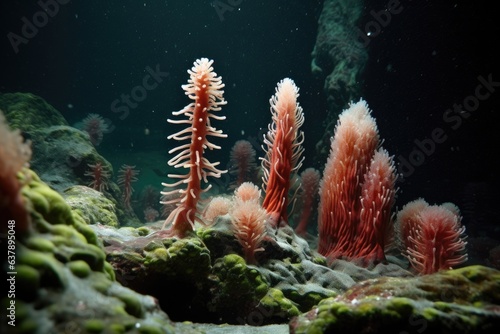 hydrothermal vent tube worms swaying in current photo
