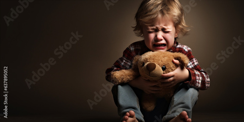 A child crying because they lost their favorite toy.  
