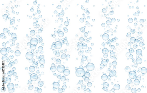A refreshing bubble bath, air bubbles of soapy foam rise up through the water.The effervescent instant powder or laundry gel dissolves to form a soft foam.