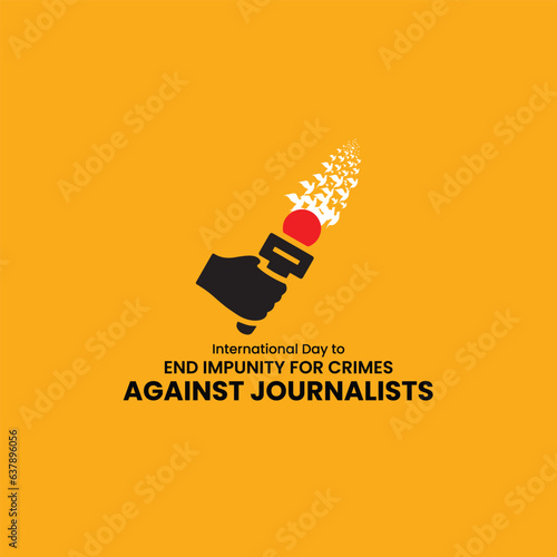 International Day to End Impunity for Crimes against Journalists. Vector illustration for World Press Freedom Day concept.