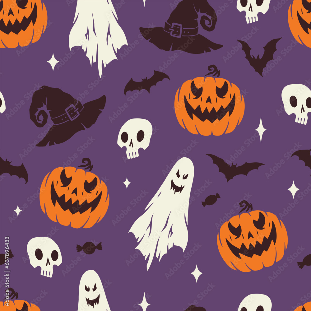 Halloween night pattern seamless colorful Halloween night pattern seamless colorful