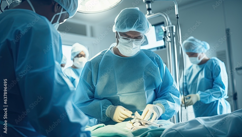 group of doctor surgery in operation room group of doctor surgery in operation room