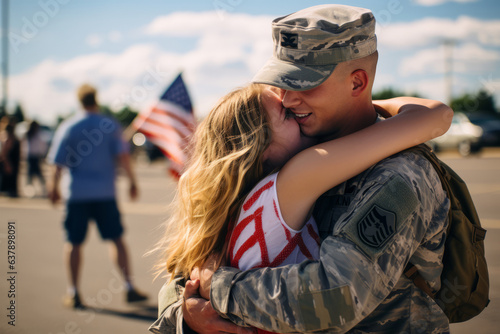 Happy military homecoming photo