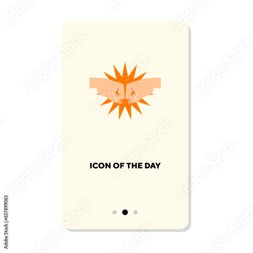 Boxing flat icon. Fists bumping isolated sign. Fight, sport, martial arts concept. Vector illustration symbol elements for web design
