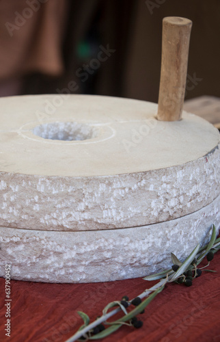 Hand mill stone or mola manuaria photo