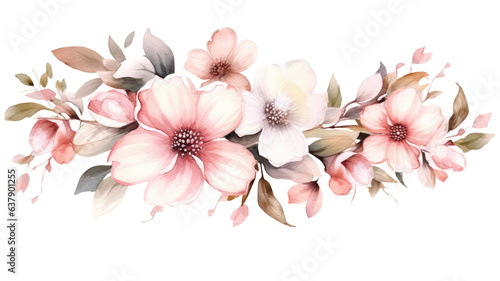 Fototapeta Naklejka Na Ścianę i Meble -  Watercolor pink gold flower abstract mural, peonies, tulips, rose, large delicate voluminous flowers, background, wallpaper, generative AI