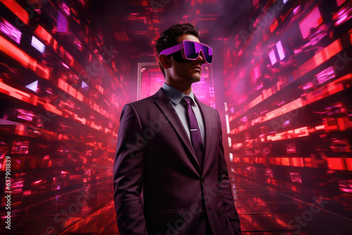 virtual reality for business leaders, in the style of techno shamanism, ai generated. © Rainbow Kuma