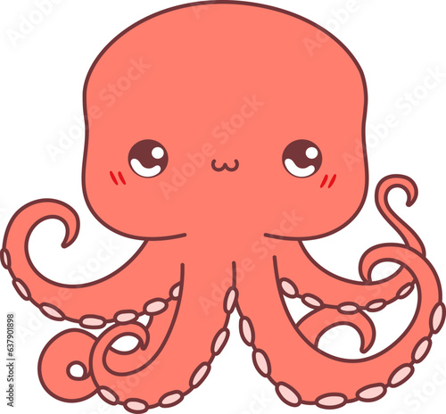 Cute Octopus, Cartoon Sea Animal 