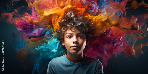 vibrant portrait of a teenager feeling creative. 