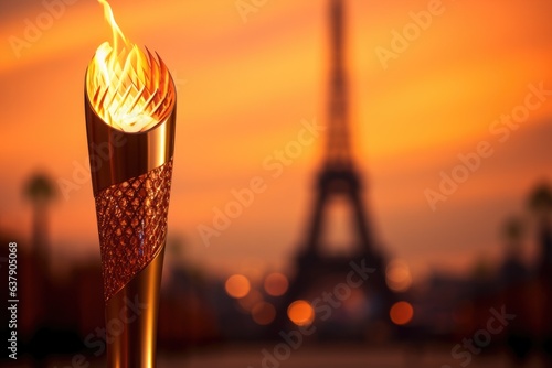 Torch with the iconic Eiffel Tower as a stunning backdrop