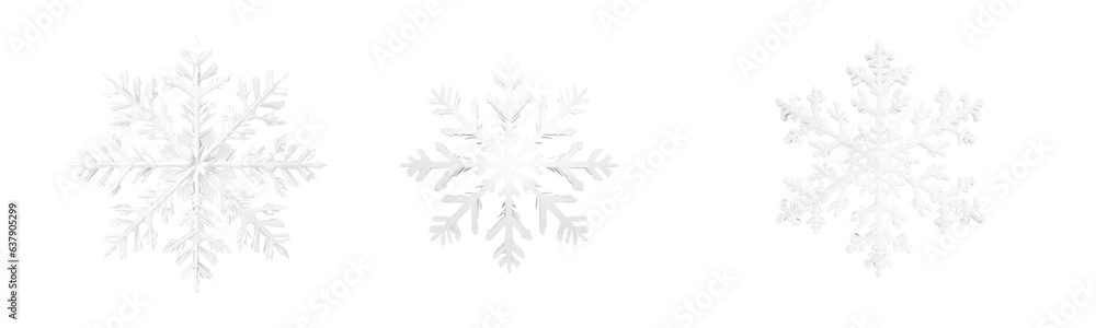 snowflake isolated on transparent background, generative AI - obrazy, fototapety, plakaty 