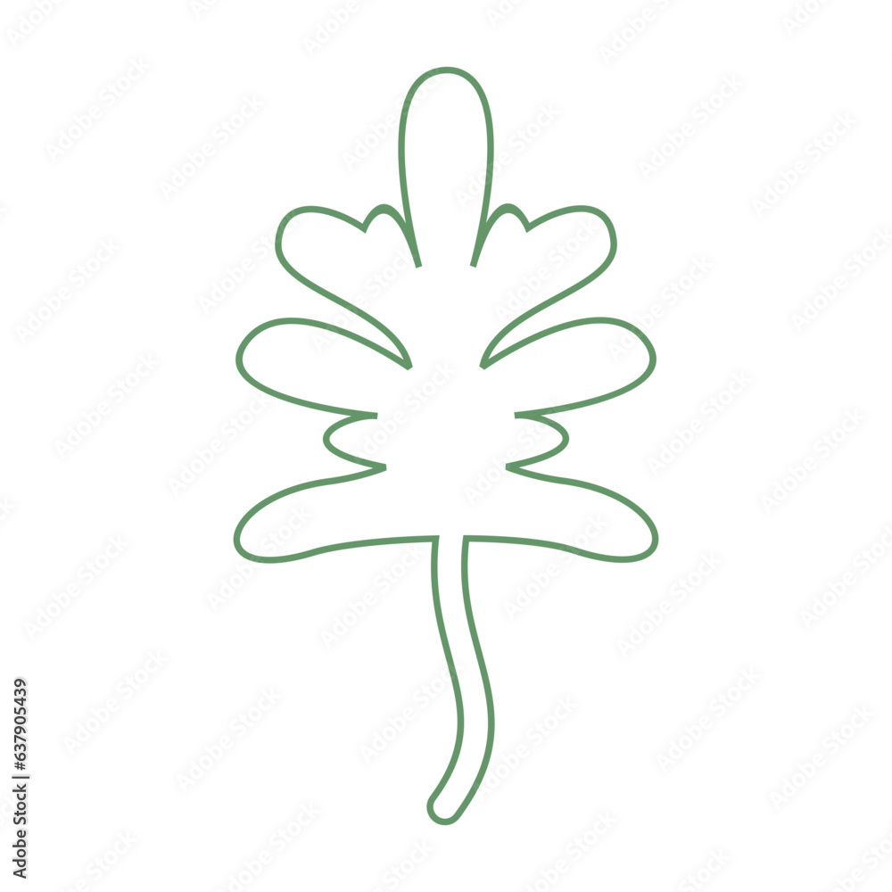 Obraz premium Algae plant abstract recolorable vector element