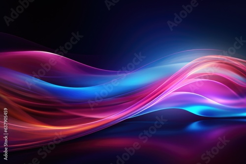 A vibrant and mesmerizing wave of colorful light on a dark backdrop