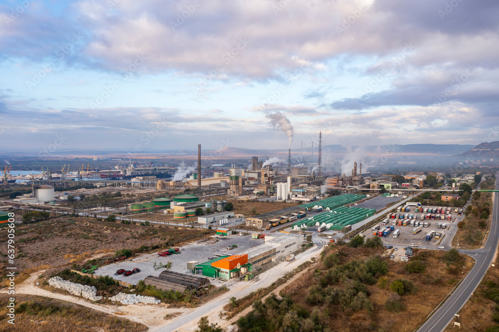 Stunning panoramic view of an industrial zone.