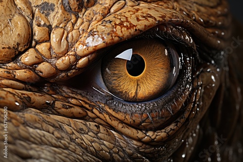 Close up eye of animal, looking into camera