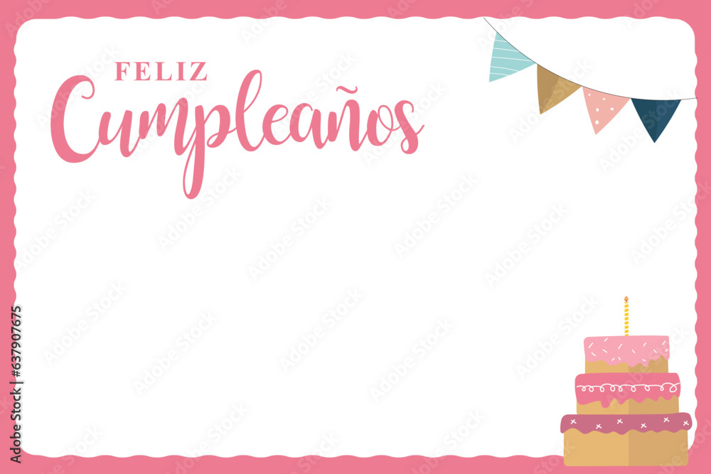 tarjeta feliz cumpleaños con espacio para texto