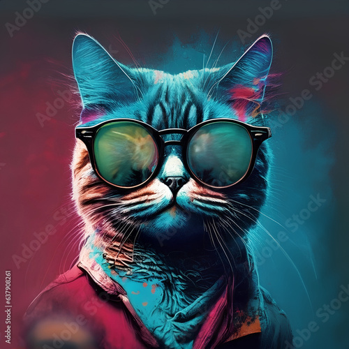 Cat poster - Living room poster - Indoor decoration - Urban art