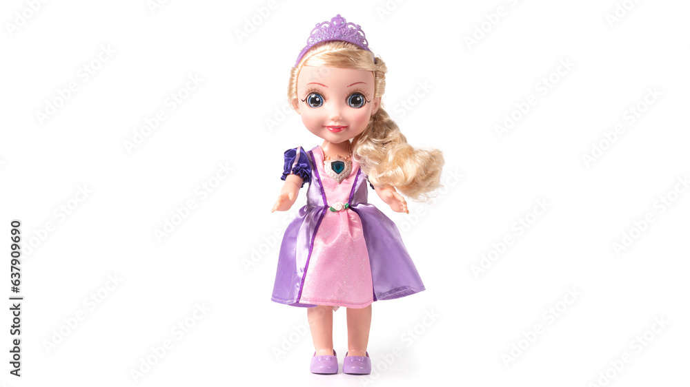 Plastic doll toy isolated on white background. Plastic doll toy isolated on white background.