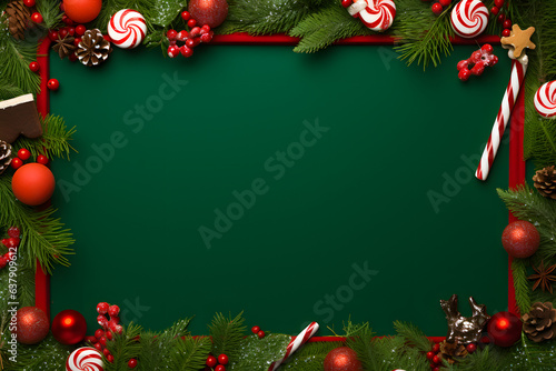 christmas frame with christmas decorations