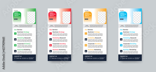 Modern creative corporate business dl flyer or rack card layout concept background flyer brochure cover template for grow up your business to the next level