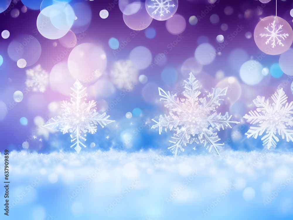 christmas background with snowflake and snow dreamy frozen style christmas background with snowflake and snow dreamy frozen style